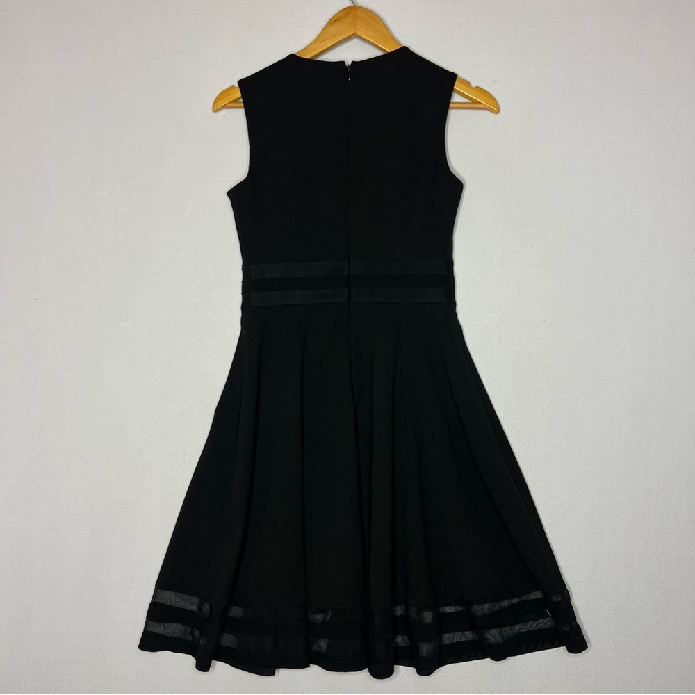Calvin Klein Ilusion Trim Fit Flare Midi Dress Cocktail Girls Night Size 2 - Picture 7 of 10